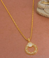 Ad Stone Gold Plated Dollar With Chain For Women BGDR1143