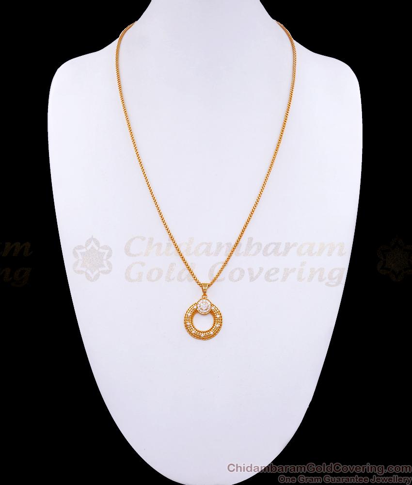 Ad Stone Gold Plated Dollar With Chain For Women BGDR1143