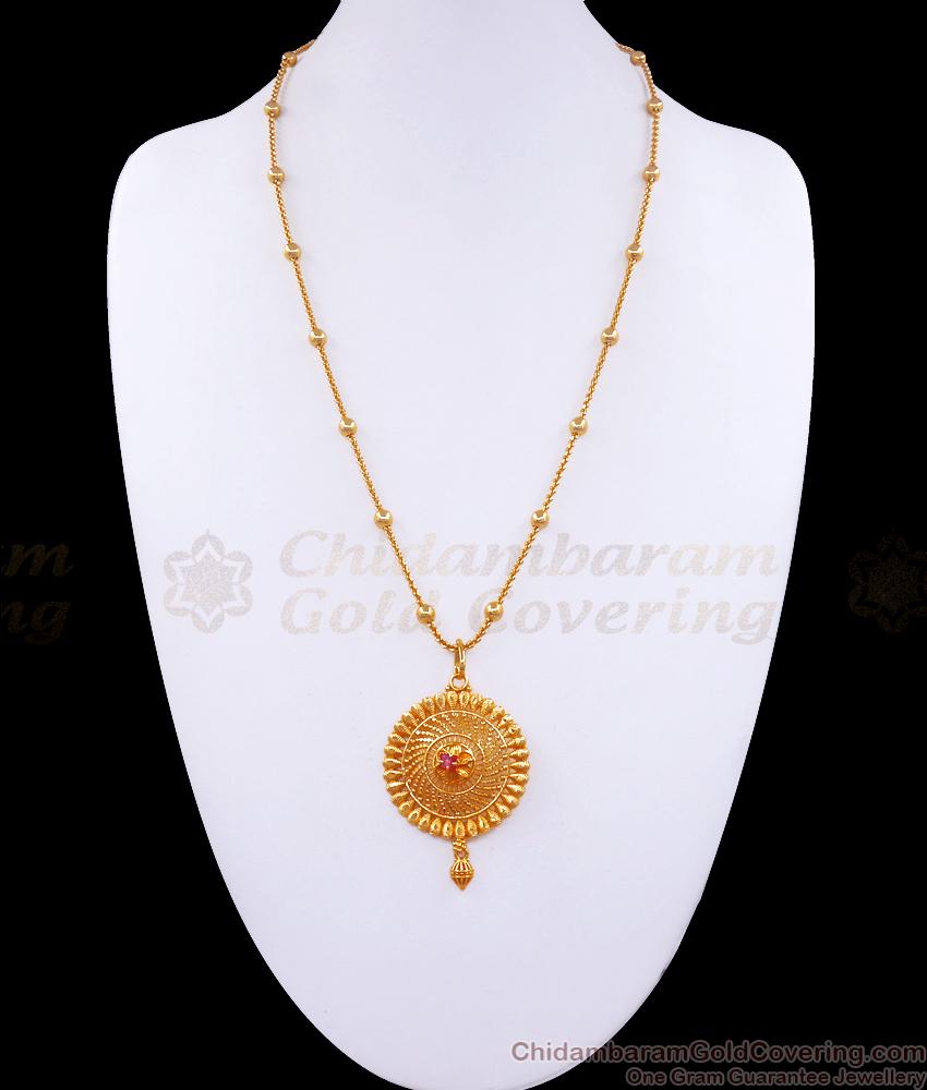 Regular Wear 1 Gram Gold Dollar With Beaded Chain BGDR1145