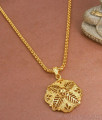 Regular Wear One Gram Gold Dollar Chain Floral Plain Design BGDR1153