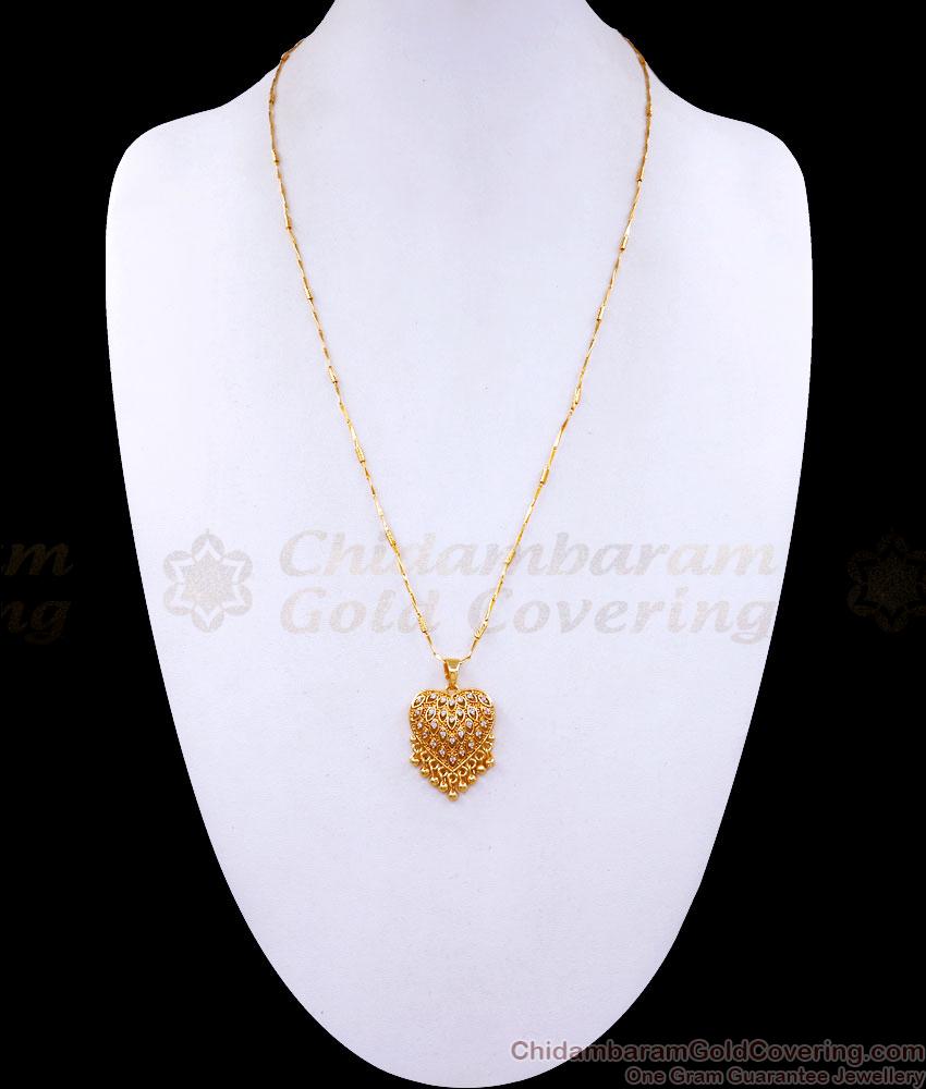 Heart Shaped Big Gold Pendant With Chain BGDR1168