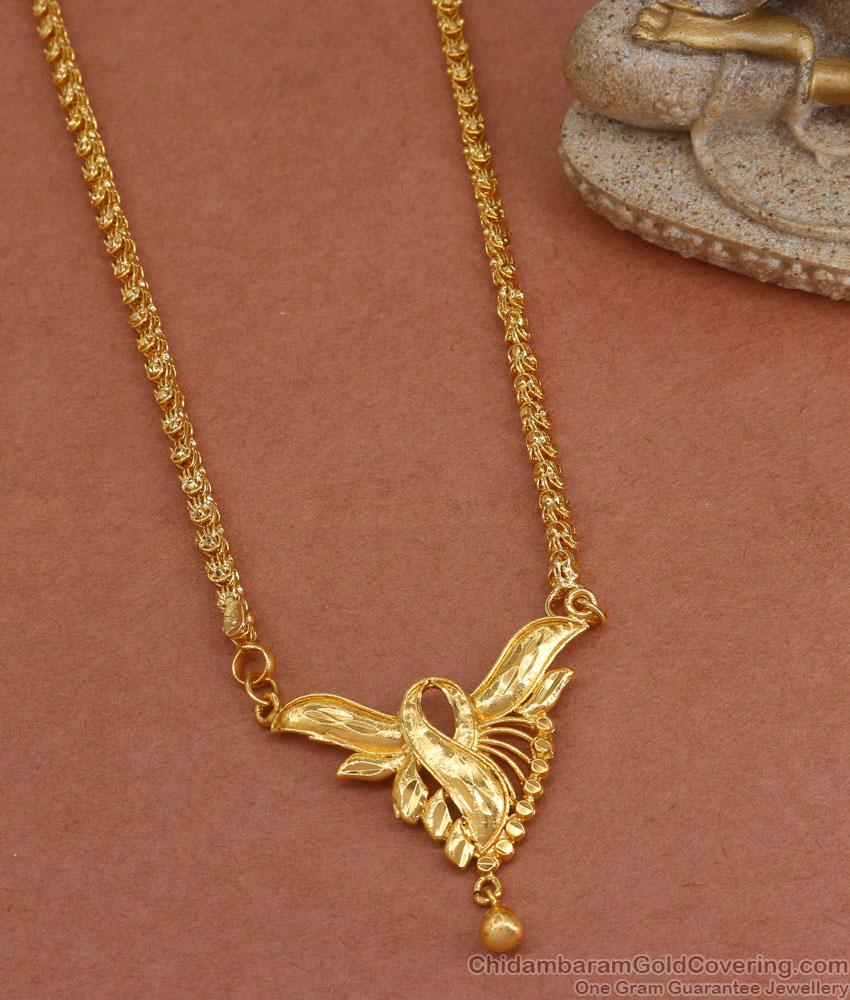 One Gram Gold Floral Dollar Chain Without Stone BGDR1171