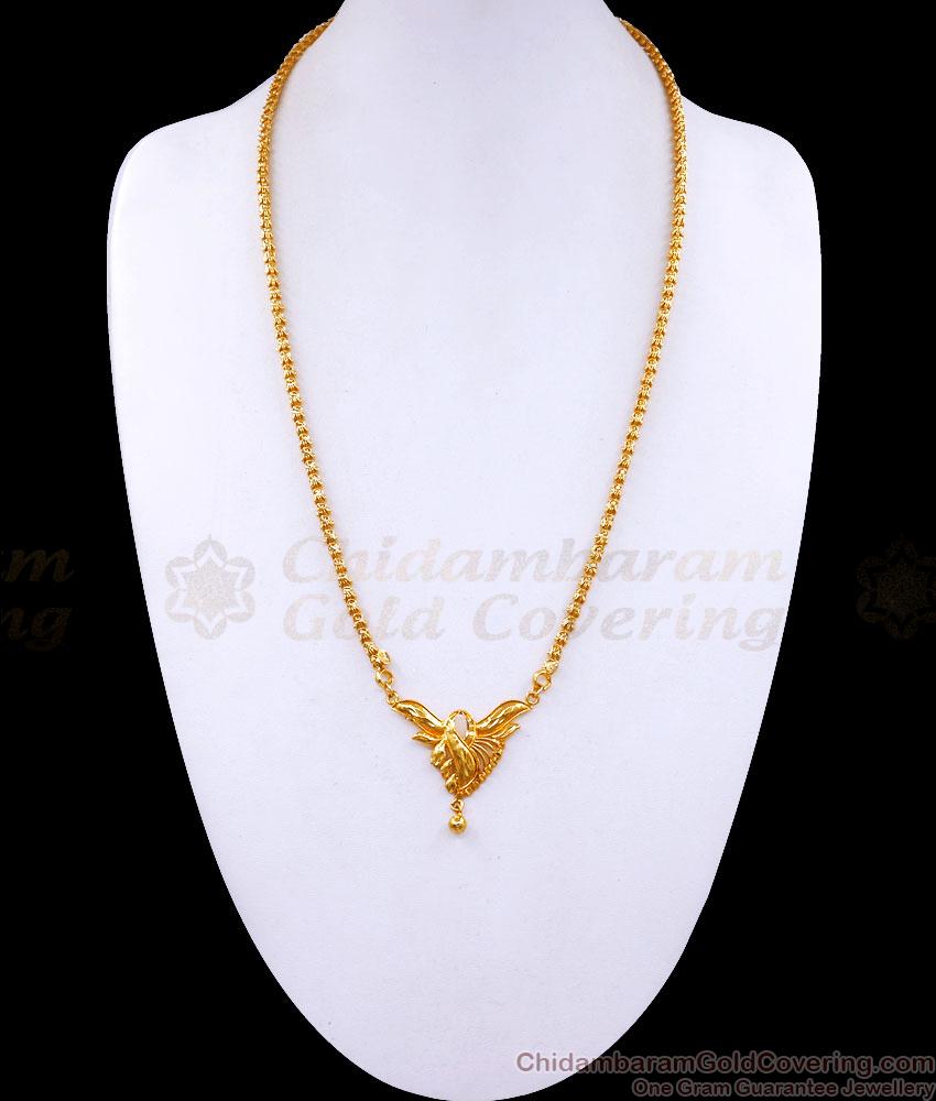 One Gram Gold Floral Dollar Chain Without Stone BGDR1171