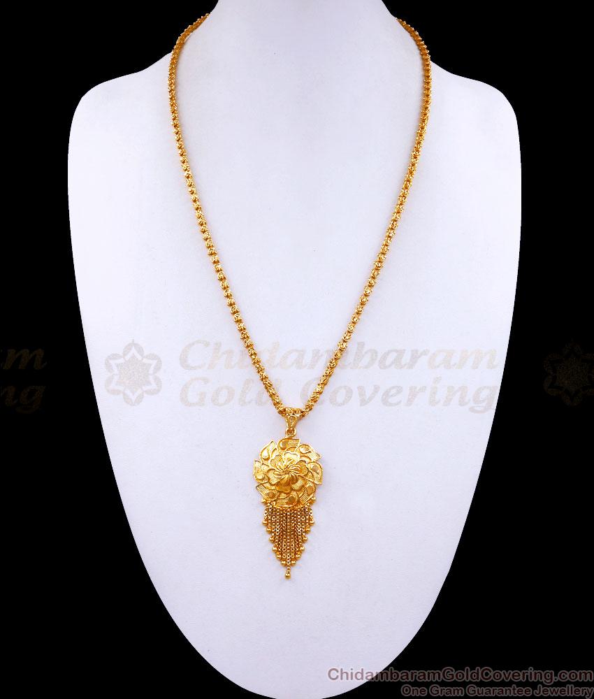 Attractive Flower Dollar With Long Gold Chain BGDR1172