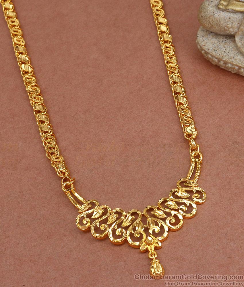 Grand Look Plain Gold Dollar Chain Womens Fashion Jewelry BGDR1180