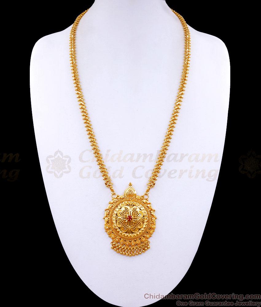 Beautiful Gold Plated Big Dollar Chain For Occasional Wear BGDR1181