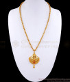 Real Gold Design Ruby Stone Lakshmi Dollar With Chain BGDR1190