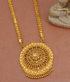 Elegant White Stone Long Necklace Gold Plated Big Dollar Chain BGDR1200