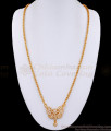 30 inches Long Real Gold Look White Lotus Impon Pendant With Long Chain BGDR1204-Lg