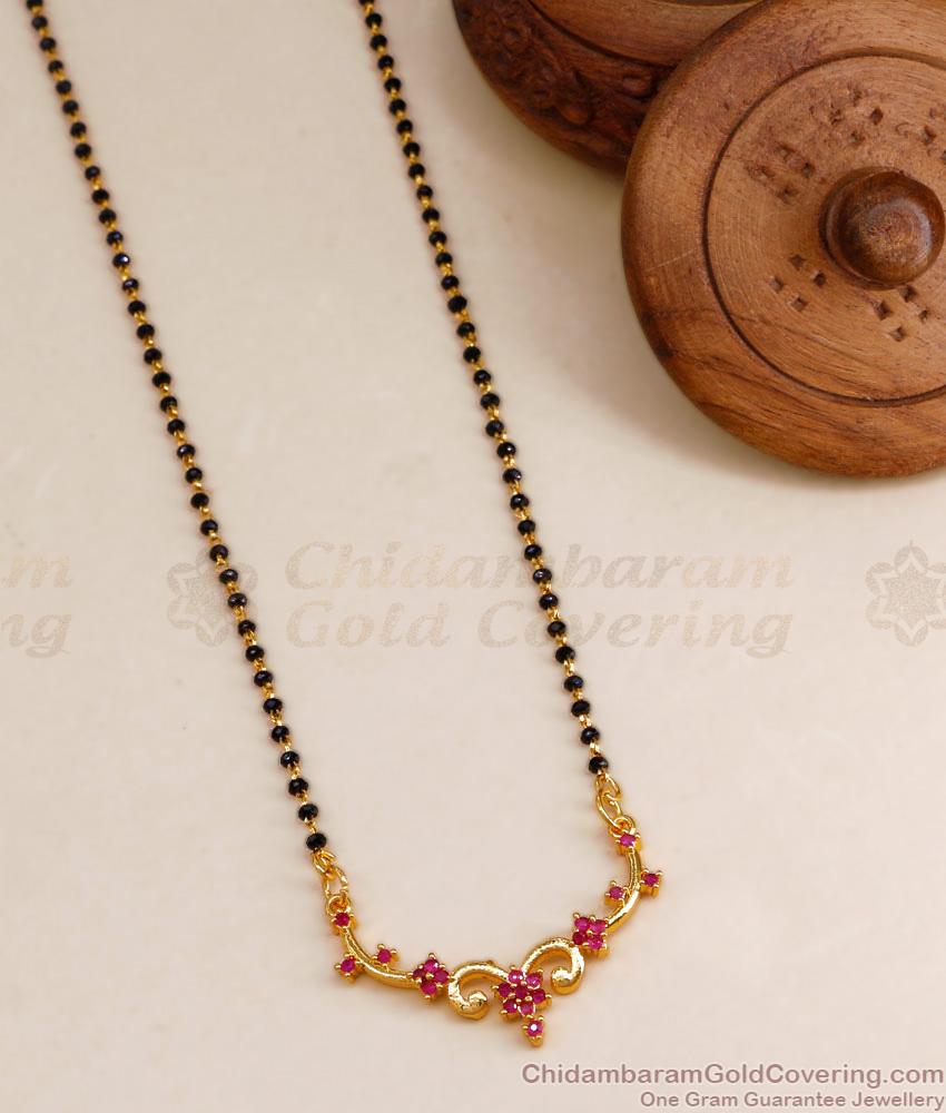 Floral Ruby Stone Pendant Karimani Sara Design For Daily Use BGDR1211