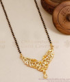 24K Gold Plated Mangalsutra Single Line Black Beads Chain Design BGDR1218