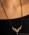 24K Gold Plated Mangalsutra Single Line Black Beads Chain Design BGDR1218