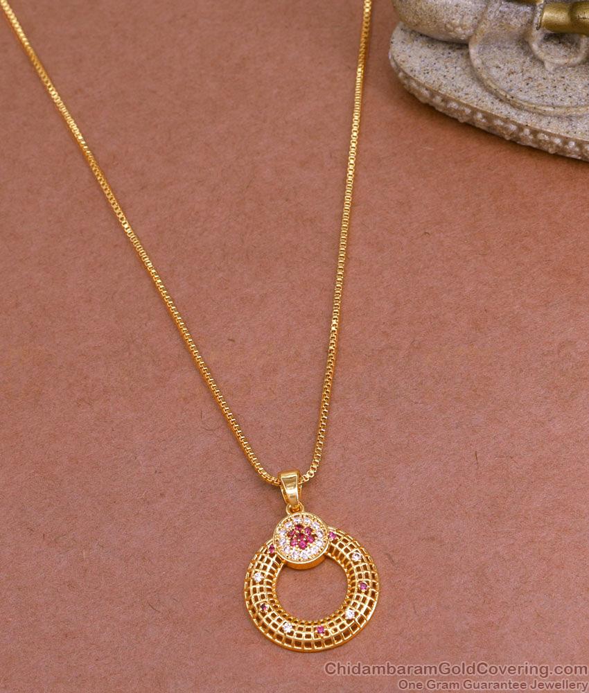 Unique Regular Use Gold Pendant Thin Chain For Women BGDR1222