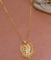 Real Gold Design Heart Shaped Dollar Chain With White Stone BGDR1225