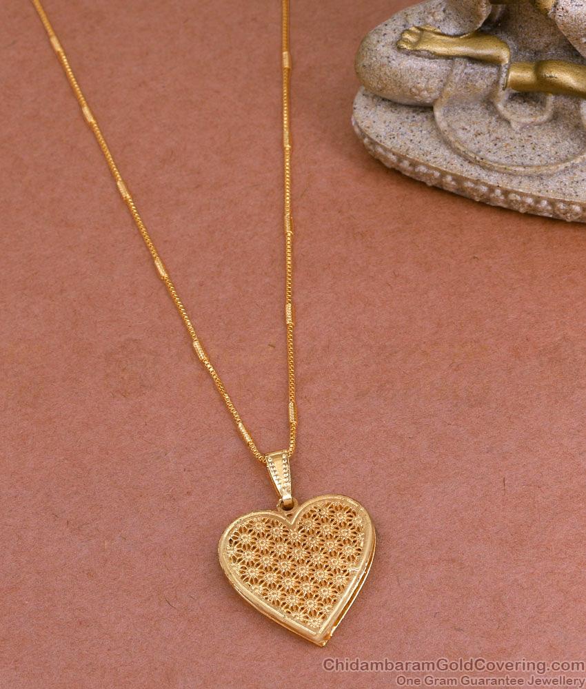 New Model Gold Design Hear Shaped Pendant Chain Without Stone BGDR1228