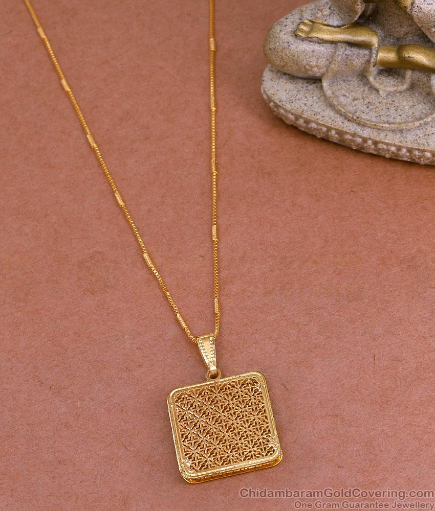 Stylish Cutwork Gold Plated Dollar With Thin Chain BGDR1229