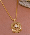 Buy Latest 1 Gram Gold Diamond Pendant Floral Design With Chain BGDR1233