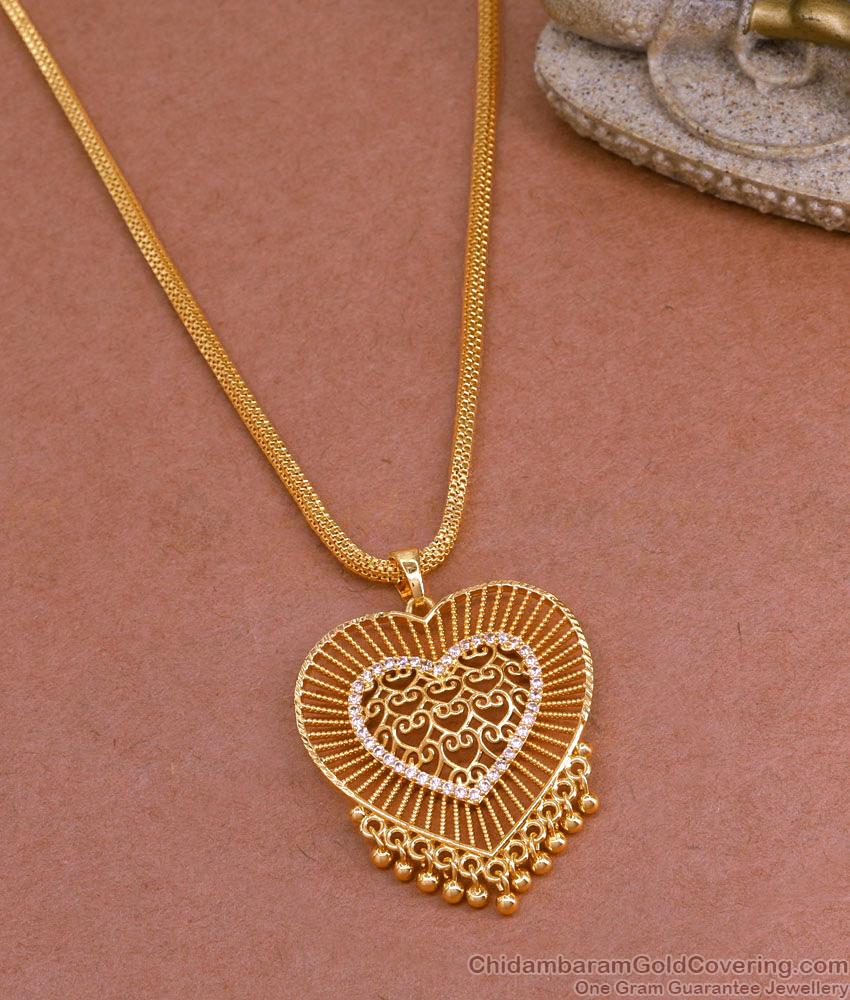 South Indian Wedding Heart Dollar Chain 1 Gram Gold Jewellery BGDR1234