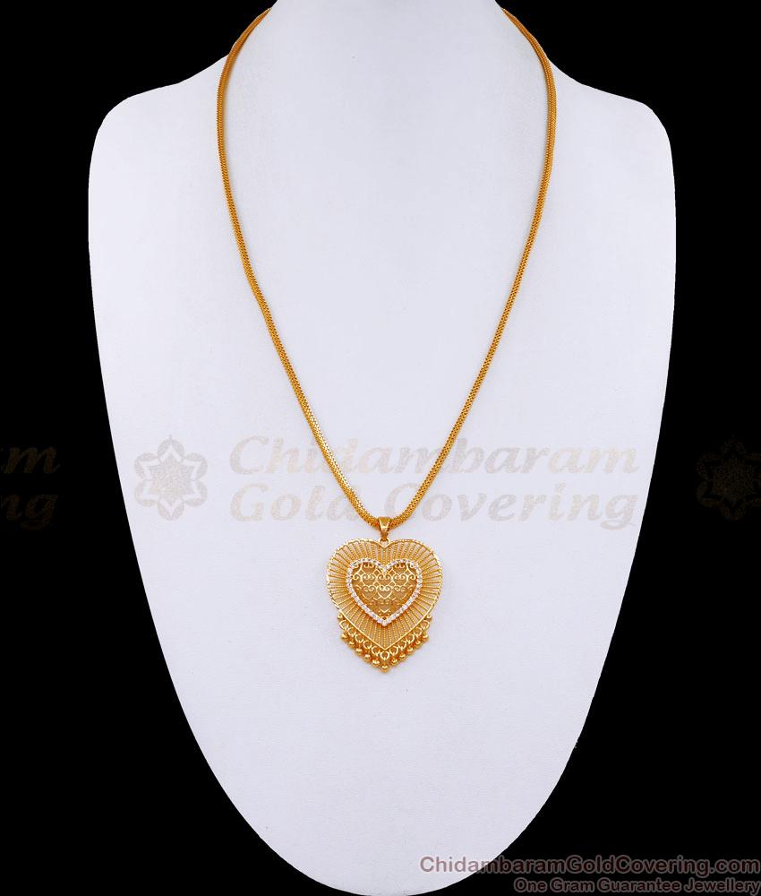 South Indian Wedding Heart Dollar Chain 1 Gram Gold Jewellery BGDR1234