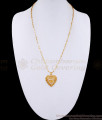 Attractive Heart Shaped White Stone Pendant With Long Chain BGDR1238