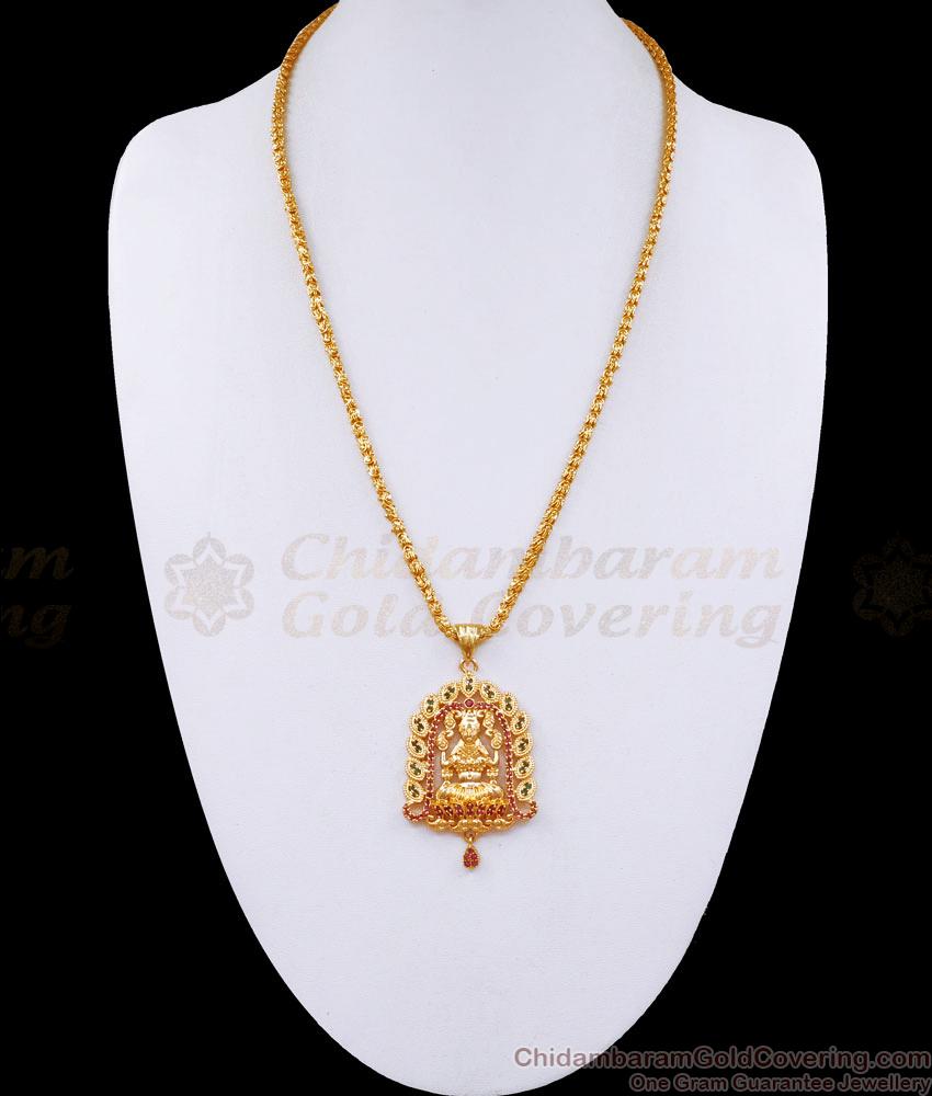 Everyday Use Lakshmi Design Pendant With Gold Jasmine Chain BGDR1239