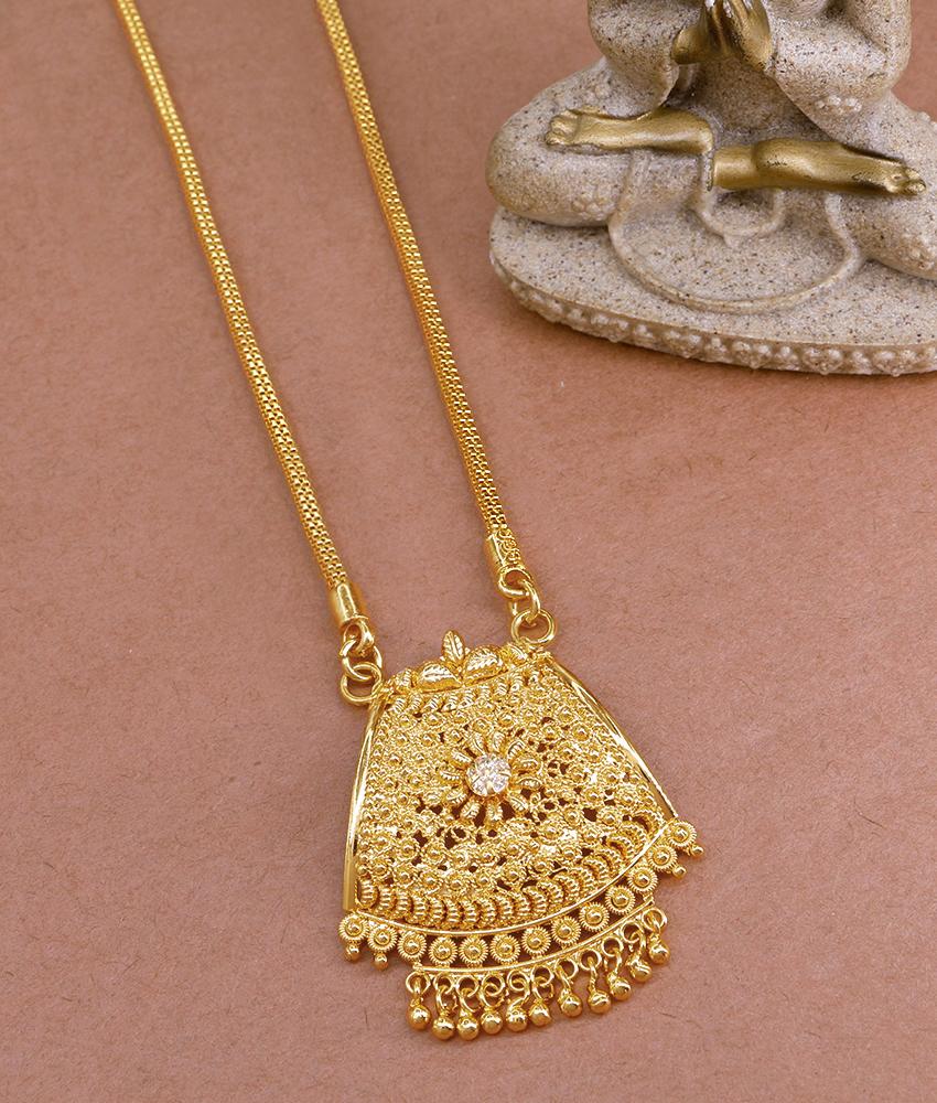 Unique Bollywood Fashion Gold Medium Size Dollar Chain For Women BGDR1256