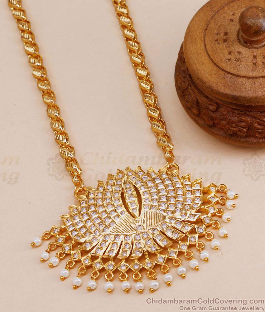 30 Inch Long Original Impon Lotus Dollar Gold Finish Chain For Women BGDR1265-LG