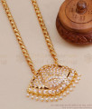 30 Inch Long Impon Dollar Chain Vishnu Sangu With Pearls BGDR1274-Lg