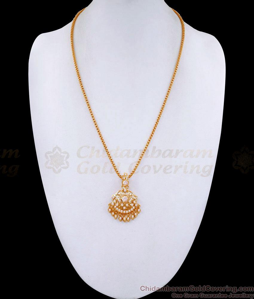 Latest Impon Small Pendant With Thin Gold Chain For Daily Use BGDR1279