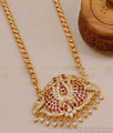 Unique Impon Lotus Dollar Chain Ruby White Stone Design BGDR1283