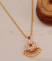 Stylish Ruby Kemp Stone Gold Pendant Chain Impon Collection BGDR1285