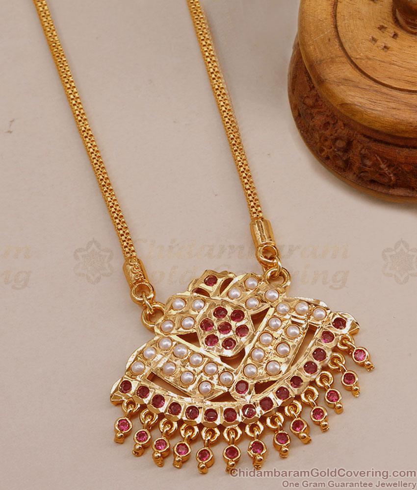 Real Gold Design Impon Dollar Chain Pearl Jewellery BGDR1286