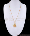 Regular Use White Stone Impon Pendant Thin Gold Chain Design BGDR1291