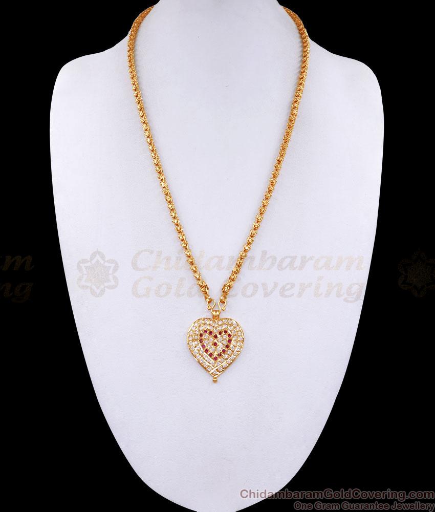 Pure 5 Metal Impon Heart Dollar Chain Gati Stone Jewellery BGDR1295