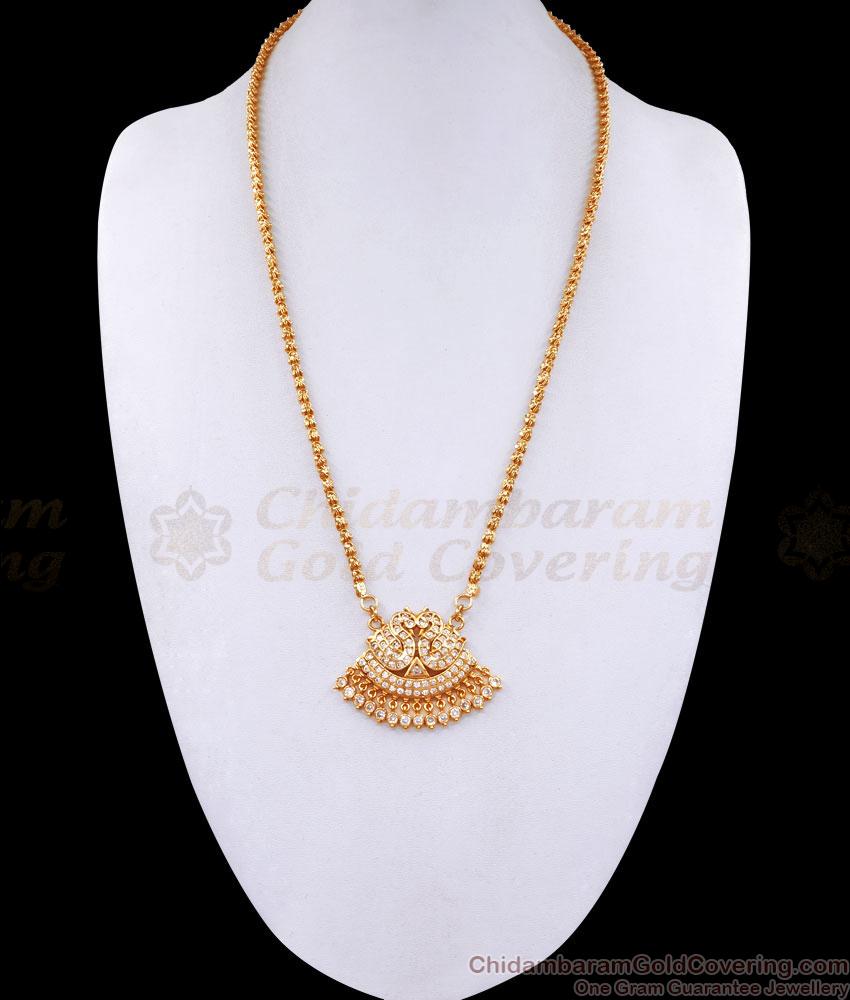 Beautiful White Stone Swan Impon Dollar Sundari Chain Design BGDR1300