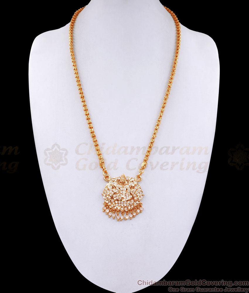 Full White Stone Mahalakshmi Impon Dollar Chain With Price BGDR1304