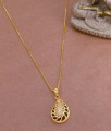 Elegant Flower Design Ad Stone Pendant With Thin Gold Chain BGDR1317