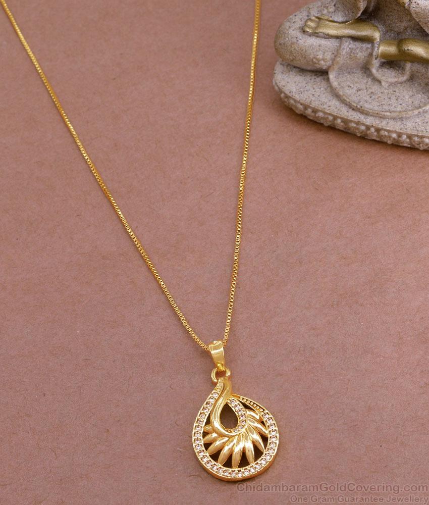 Attractive Mango Design Diamond Pendant Chain For Office Wear BGDR1321