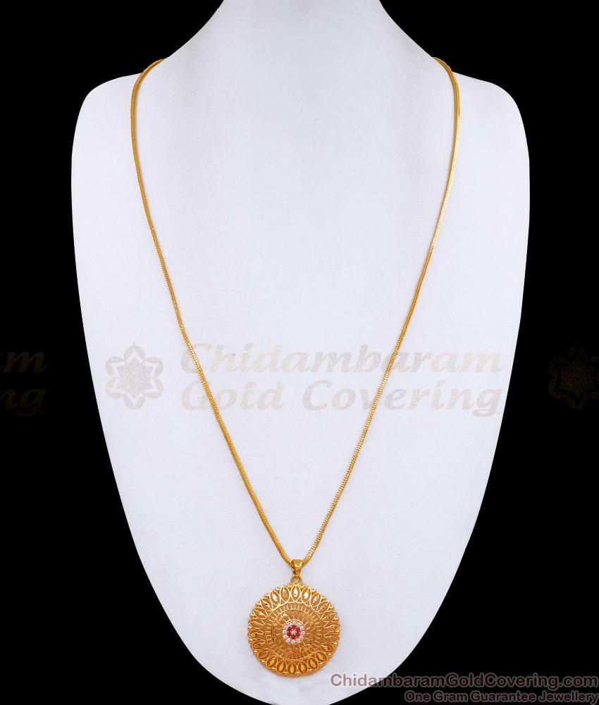 30 Inch Long Beautiful Office Wear1 Gram Gold Dollar Chain At Affordable Price BGDR1333-Lg