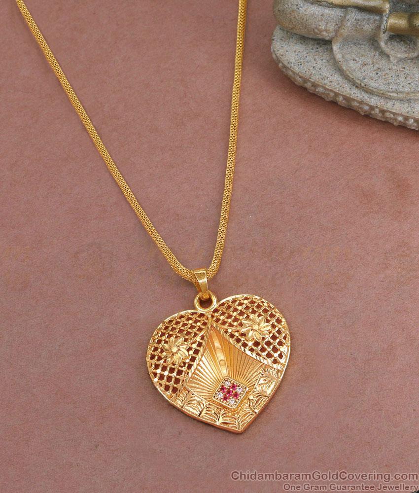 30 Inch Long New Model Heart Shaped Dollar With Thin Gold Chain For Women BGDR1334-Lg