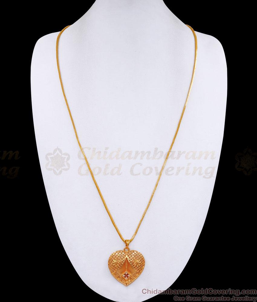 30 Inch Long New Model Heart Shaped Dollar With Thin Gold Chain For Women BGDR1334-Lg