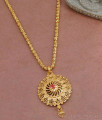 Regular Use Ruby Stone Pendant With 1 Gram Gold Chain BGDR1339