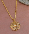 New Arrival Gold Pattern Star Pendant Chain With White Stone BGDR1343