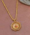 Stylish 3D Flower Shaped 1 Gram Gold Pendant Chain For Daily Use BGDR1344