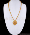 Unique Heart Shaped Ad Stone Pendant Gold Imitation Chain BGDR1348