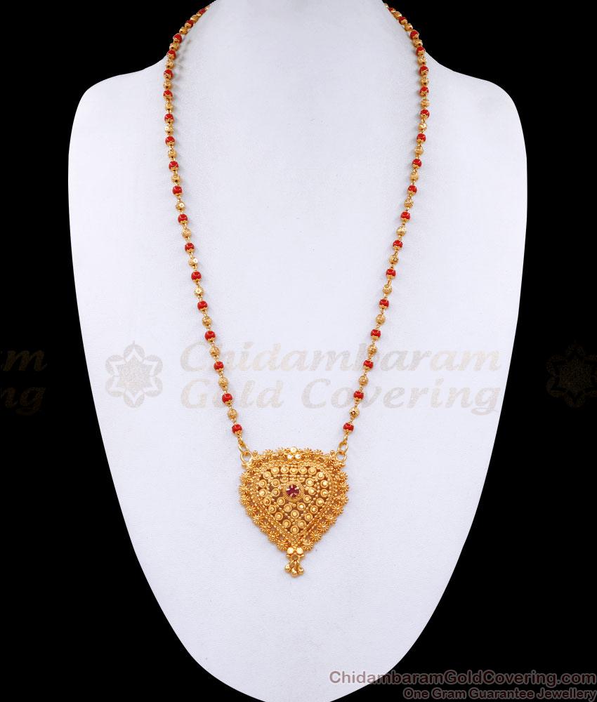 Traditional Red Coral Chain Gold Imitation Dollar For Daily Use BGDR1353