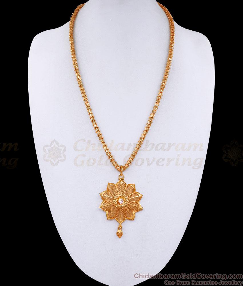 Ad Stone Floral Gold Imitation Dollar With Chain For Ladies BGDR1355