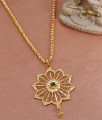 Daily Wear Gold Plated Medium Size Flower Pendant Chain Online BGDR1356