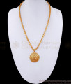 Plain One Gram Gold Round Pendant Chain For Regular Use BGDR1357