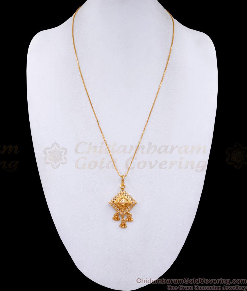 Stylish Hanging Beads Gold Imitation White Stone Dollar Chain BGDR1359